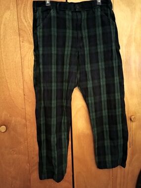 Polo Ralph Lauren Men's Relaxed Fit Twill Pant Navy and Dark Green Plaid  38/34